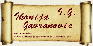Ikonija Gavranović vizit kartica